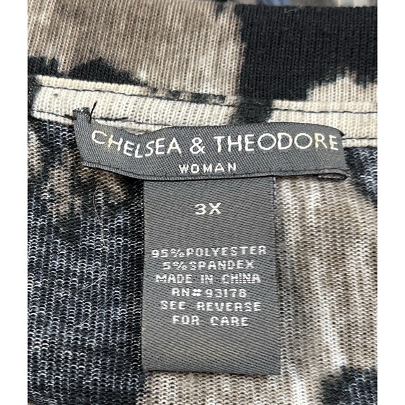 Chelsea & Theodore Woman Leopard Print Tan & Black Lagenlook Knit Tunic 3X - Picture 6 of 6